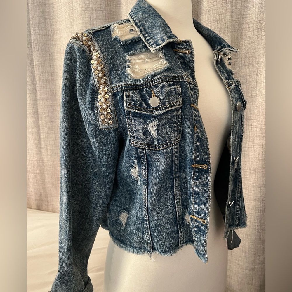 RACHEL by Rachel Roy Demin Jacket with embellishments